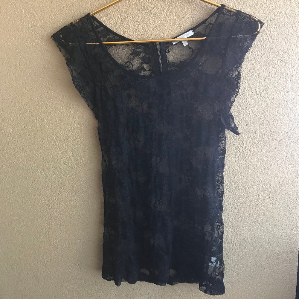Just Ginger Black Lace Top